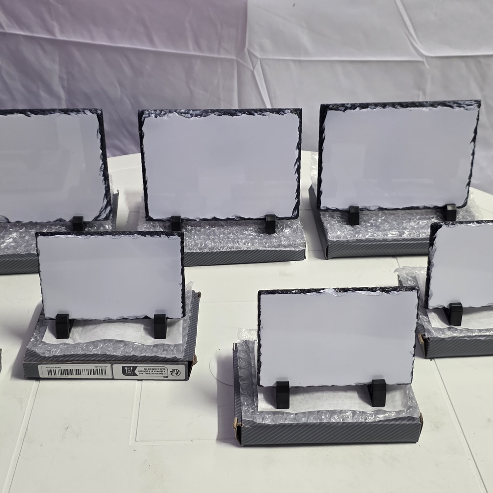 Elegant White Slate Photo Frame Set